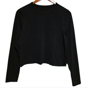 lululemon Classic-Fit Cotton-Blend Long Sleeve Shirt Black Size 6